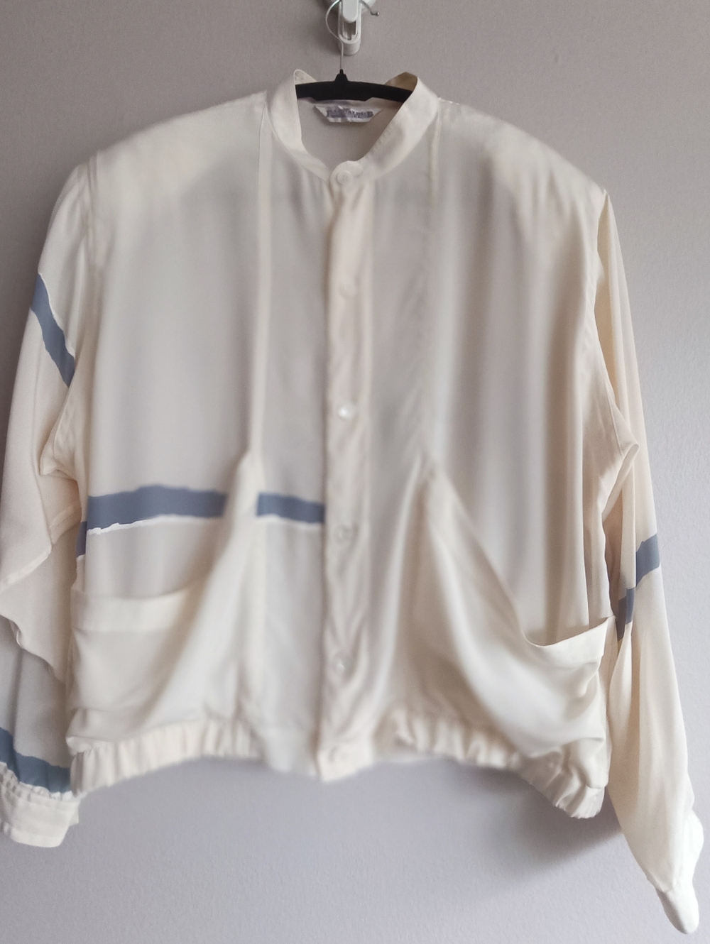 Rare Vintage PANCALDI & B SPORT Italian Silk Bomber Jacket Size L Sport Tennis